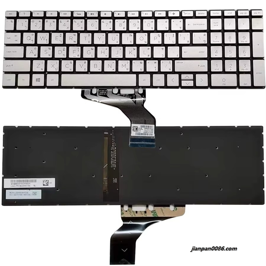 Picture of Original New Thailand Language For HP Pavilion 15-DA 15-DB 15-DW Silver Backlight Laptop Keyboard SN6176BL SG-93430-33A 200PTDH5746