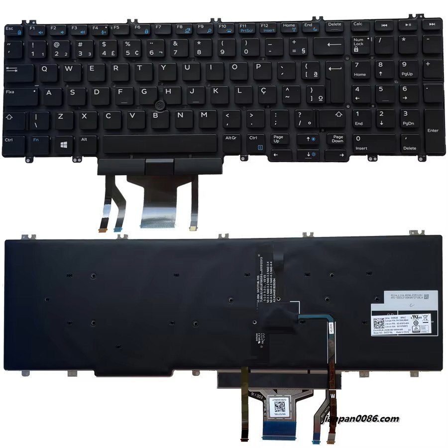 Picture of Original New Brazil Language For Dell E5550 E5570 Black Backlight Laptop Keyboard 0H3RJ8 SG-91910-40A