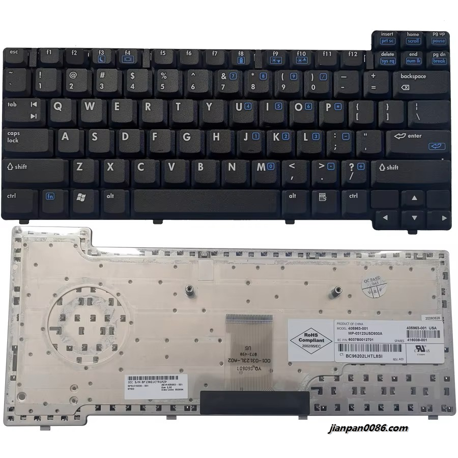 Picture of Original New US Language For HP NX6120 Black Laptop Keyboard MP-03123USD930A 1PTDH3555