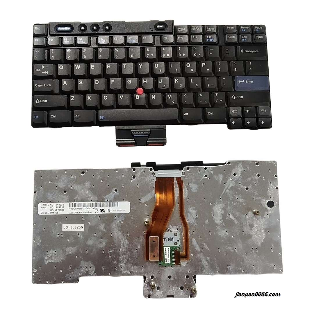 Picture of Original New US Language For IBM Thinkpad T40 T41 T43 Black 4 Screw post Laptop Keyboard FRU 13N9957 43PTDH9256