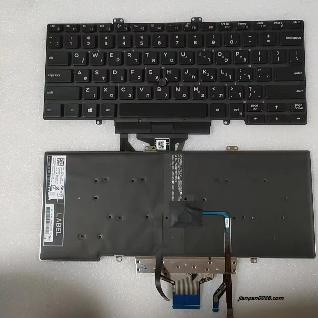 Picture of Original New Hebrew HB Layout For Dell Latitude 5400 5401 5410 5411 2019 Backlight Laptop Keyboard SG-97500XTA PK132FB3A03 280P14152