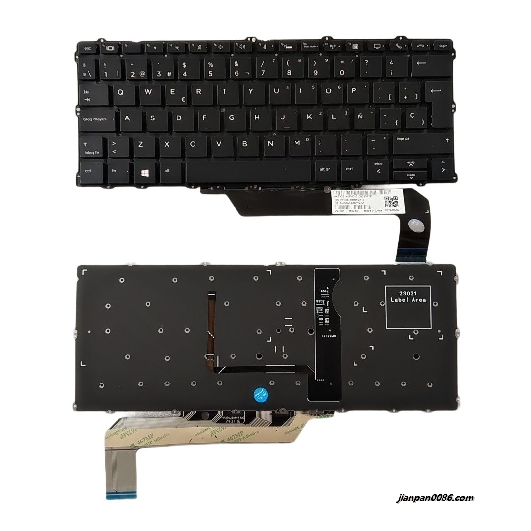 Picture of Original SP Spanish For HP 1030 G2 Backlit Black Laptop Keyboard 2B-BB901Q110 4pF071