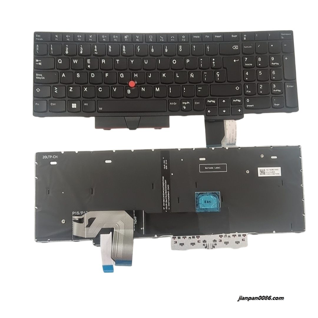 Picture of Original New Spanish Language For Thinkpad P15 Black Backlit Laptop Keyboard 102-19J86LHA03  5PF071