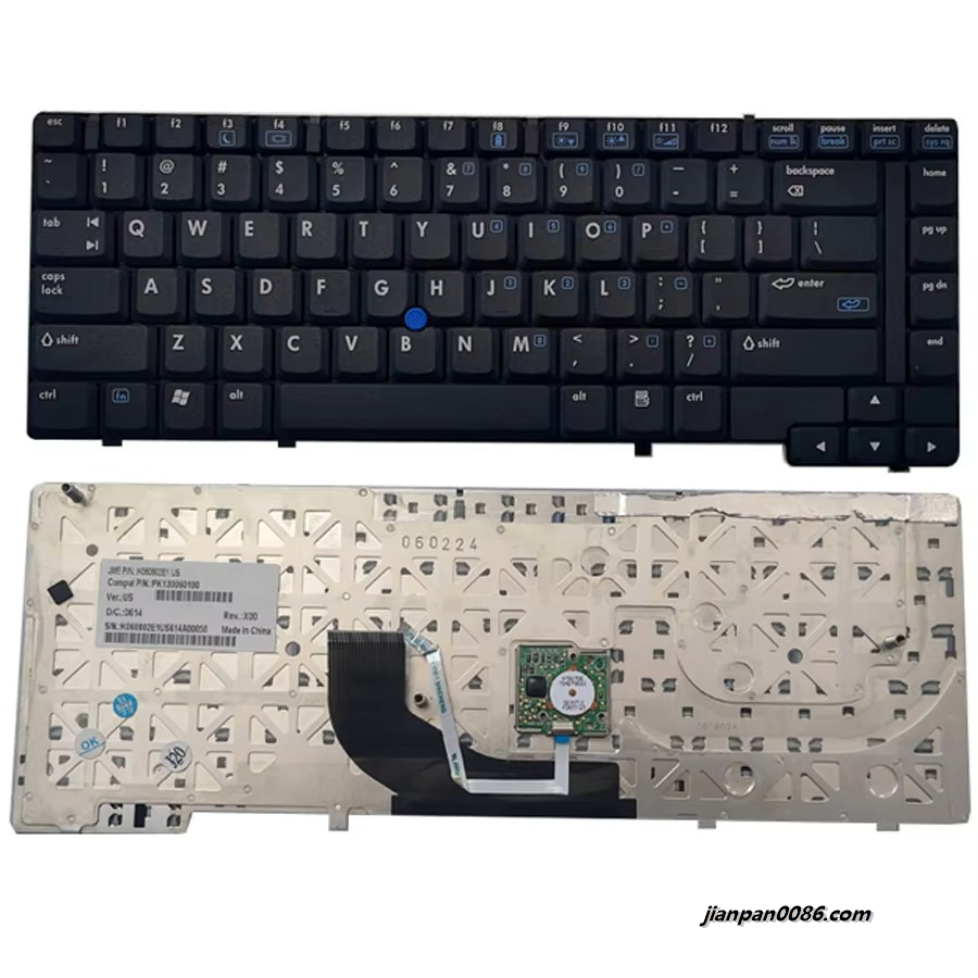 Picture of Original New US Language For HP 6910 Black Laptop Keyboard PK130060100 1PTDH3555