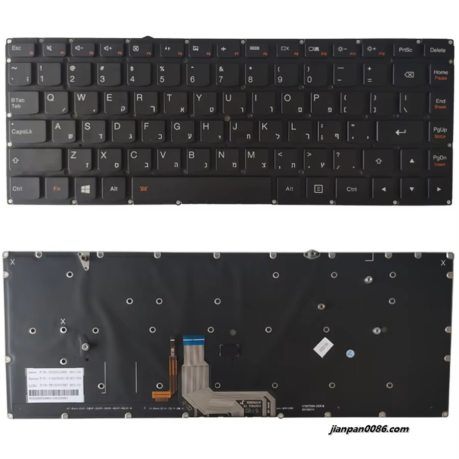 Picture of Original New Hebrew Language For Lenovo YOGA 4 pro YOGA 900-13 Black Backlight Laptop Keyboard PK130YV2A07 30PE167