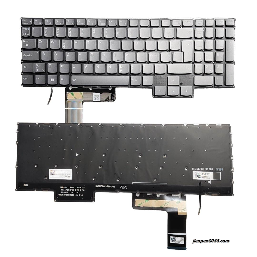 Picture of Original New Denmark Language For Lenovo Xiaoxin Pro16 Grey Backlight Laptop Keyboard SG-B4300-79A SN3117B01 PK133X31A17 C213