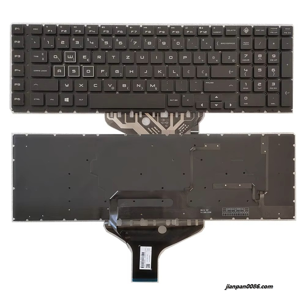 Picture of Original New SA SL YU  Serbia Language For HP 17-CB Black ColourBacklight Laptop Keyboard 2H-BC6SLC24211 PK132K02B21 40PTDH8179