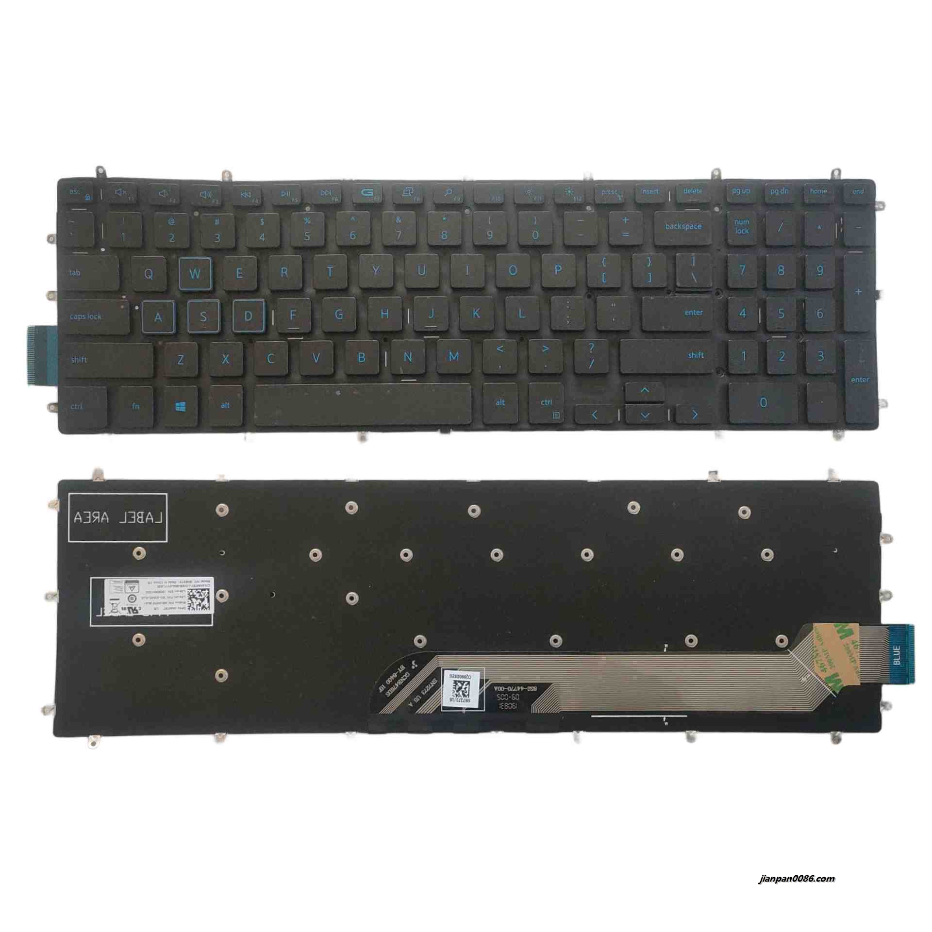 Picture of Oraginal New US Language For Dell Inspiron 7566 7567 7570 7586 NoBacklit Blue Word Laptop Keyboard SG-92540-XUA SN82731 TDH4655