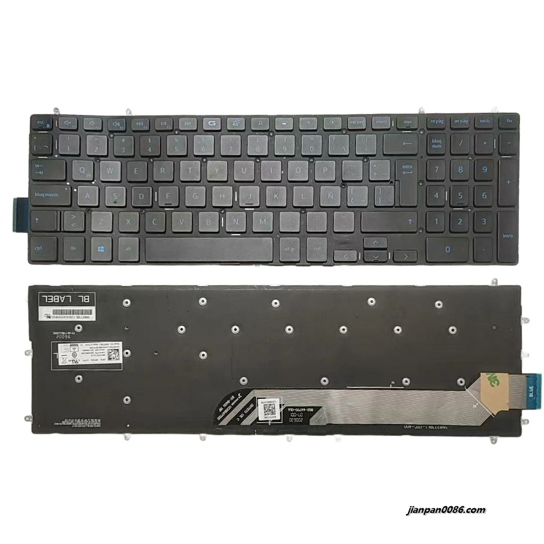 Picture of ​Original New Latin Layout For Dell 7566 7567 7570 7586 Backlit Blue Laptop Keyboard SG-92550-28A SN8273BL1 DP/N:0R7H22 A198