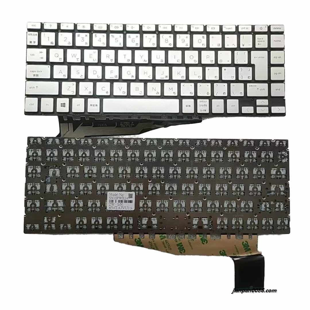 Picture of Original New Japanese Layout For HP Pavilion 13-be Silver NoBacklit Laptop Keyboard SG-A9910-2VA SN10OQB4A A769