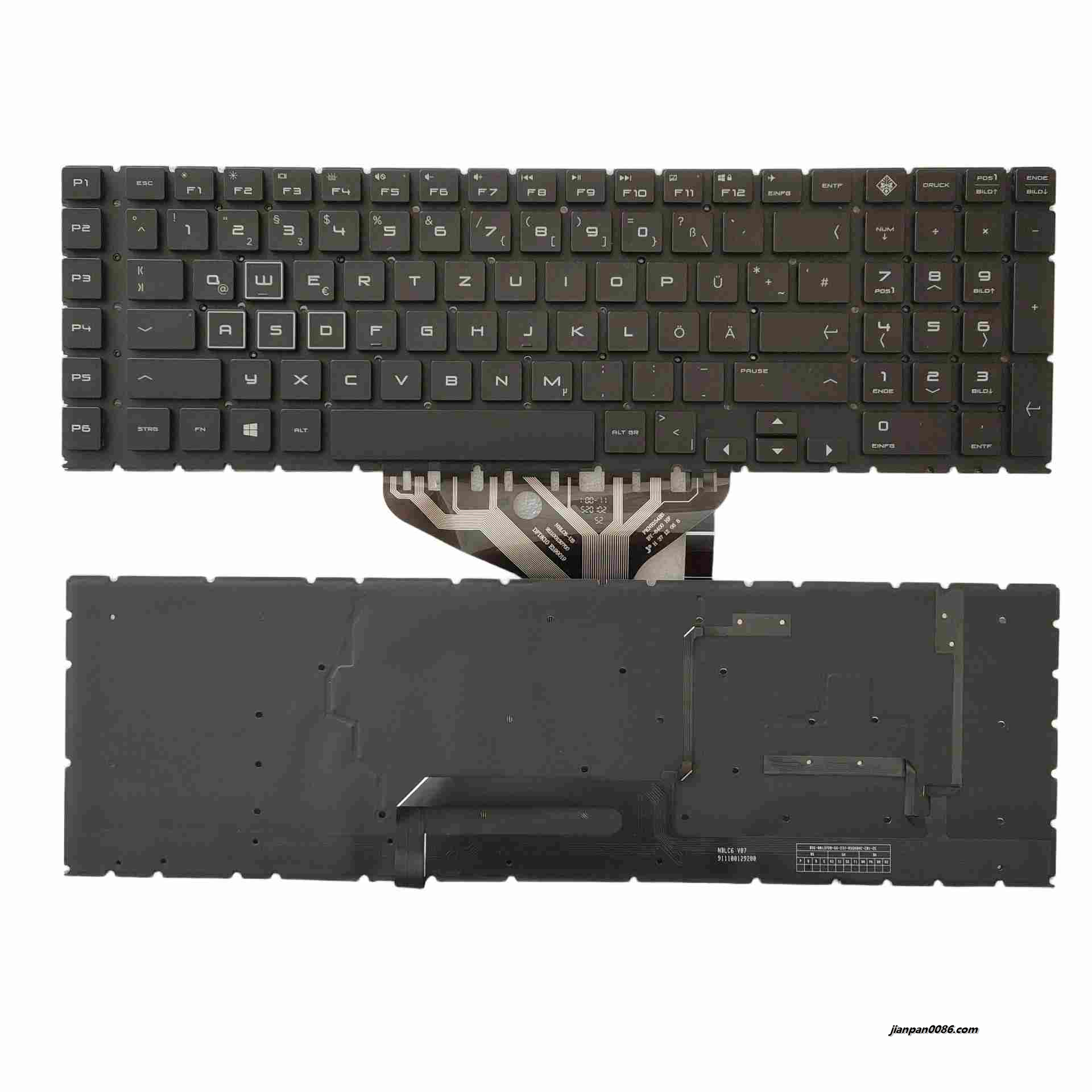 Picture of Original Germany Language For HP OMEN 17-CB Black Backlight Laptop Keyboard 2H BC6GMC24211 PK132K02B10 40PTDH8176