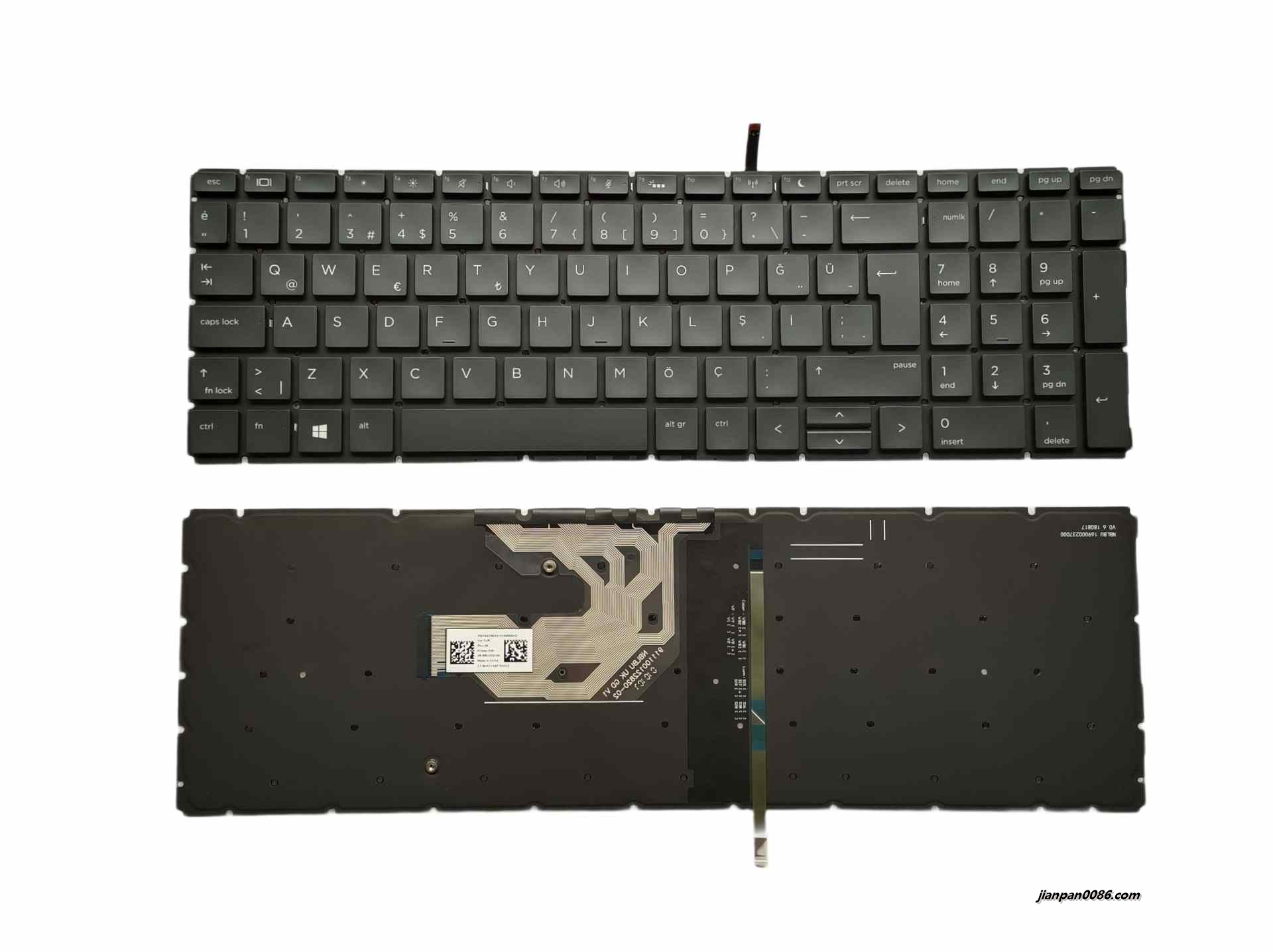 Picture of Original New Turkey Layout For HP ProBook 450 G6 455 G6 455R G6 Backlit Laptop Keyboard 2B-BBU 22Q100 X8K-TUR