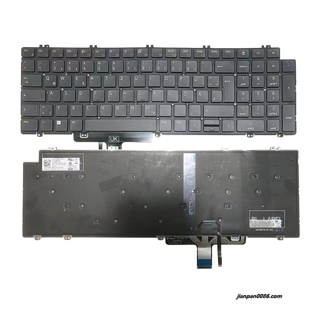 Picture of Original New Germany Layout For DELL 7550 Backlit Black Laptop Keyboard SG-B2710-2DA PK133MM3B16 SN2007BZ DP/N:0TMRW0 A509 18963