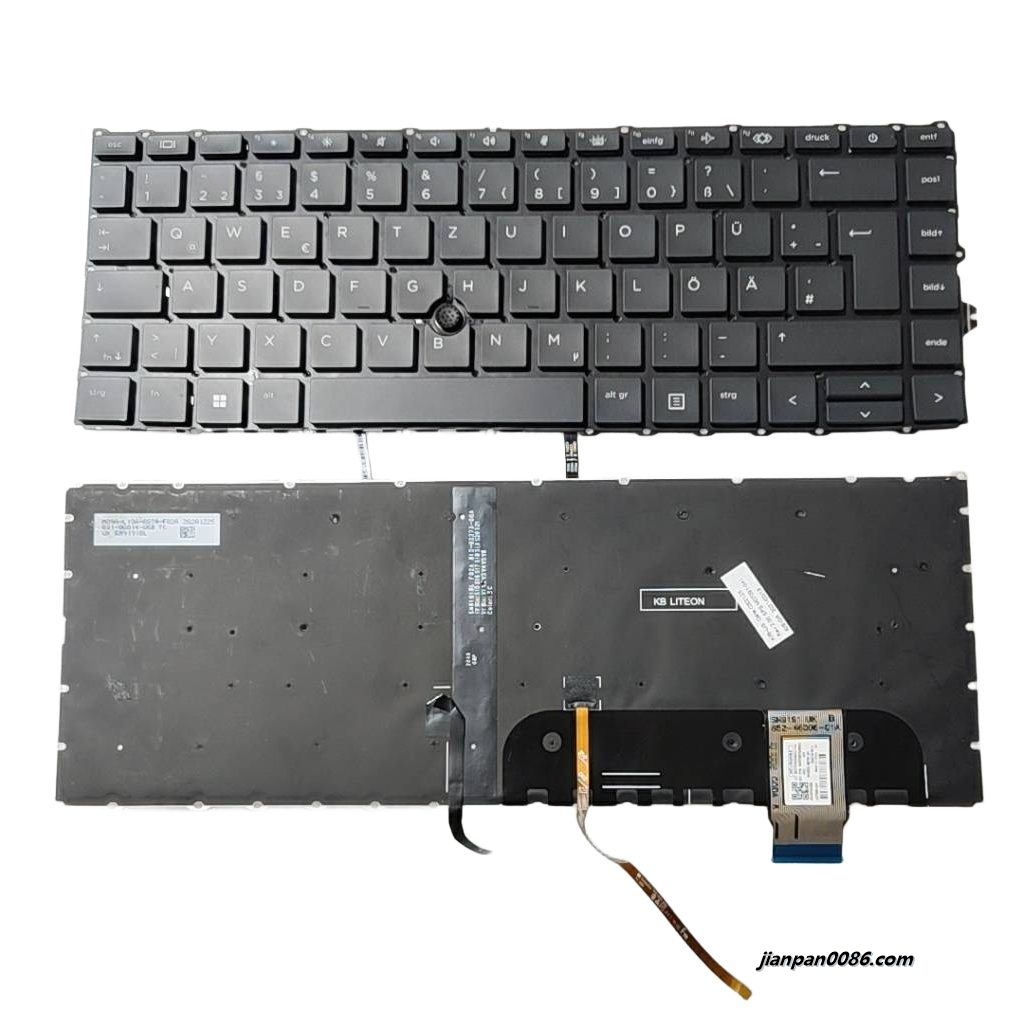 Picture of Original New Germany Language For HP EliteBook 840 G7 G8 Backlit Black Laptop Keyboard SG-A2150-2DA SN9191BL3 C163