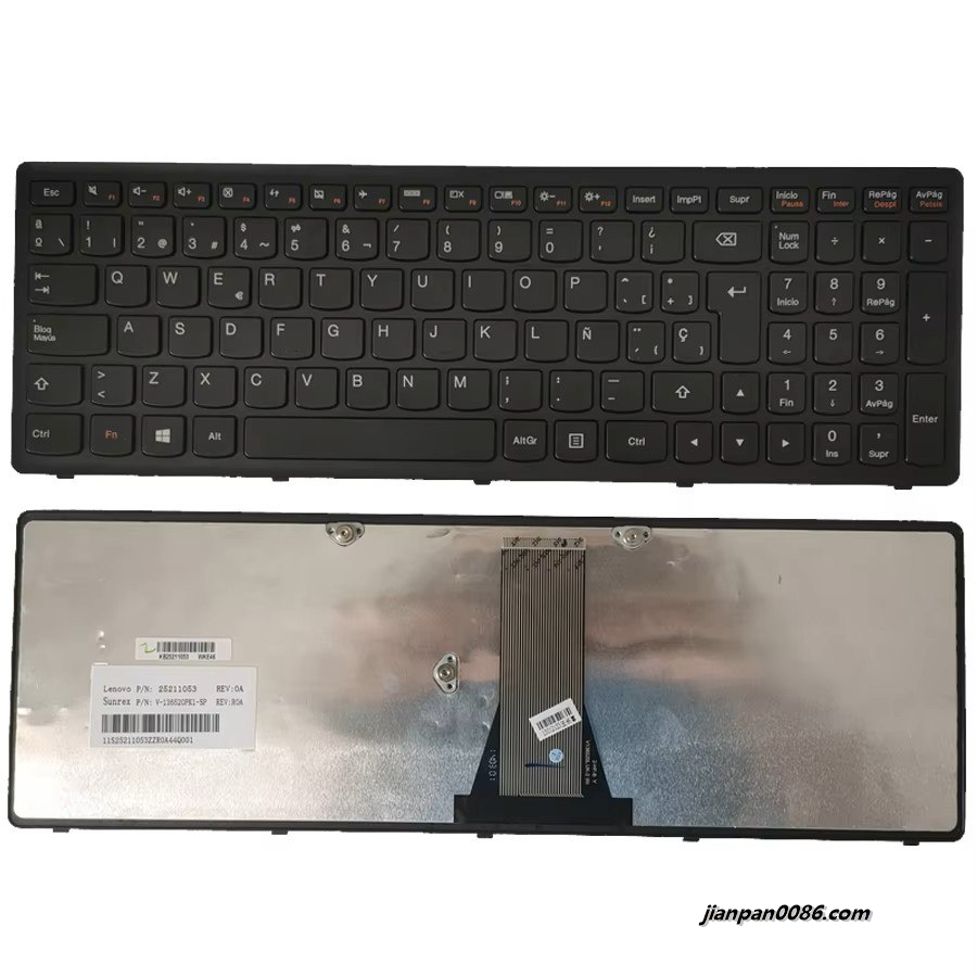 Picture of Original New SP Spanish Layout For Lenovo IdeaPad G500S G505S S500 FZ510 Flex 15 Z505 Silver Laptop Keyboard 25213654 PK130T22A2 1P6395
